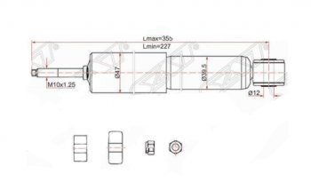Амортизатор передний SAT Toyota LiteAce  Noah (1996-2001)