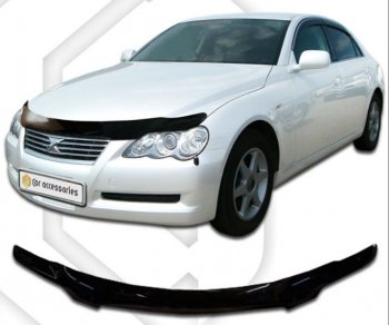 2 079 р. Дефлектор капота CA-Plastiс Toyota Mark X X120 (2004-2009) (серия Classic черный, Без надписи)  с доставкой в г. Майкоп. Увеличить фотографию 2