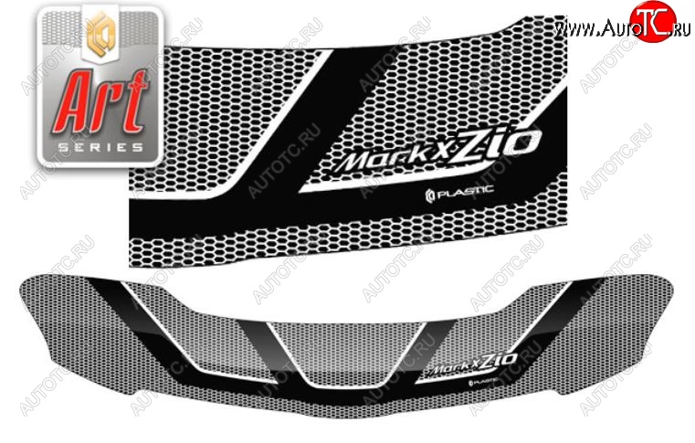 2 399 р. Дефлектор капота CA-Plastiс  Toyota Mark X ZIO  NA10 (2007-2011) дорестайлинг (Серия Art графит)  с доставкой в г. Майкоп