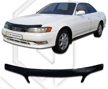 2 159 р. Дефлектор капота CA-Plastic  Toyota Mark 2  X90 (1992-1996) седан (серия Classic черный, Без надписи)  с доставкой в г. Майкоп. Увеличить фотографию 2