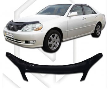 2 599 р. Дефлектор капота CA-Plastiс exclusive Toyota Mark 2 X110 седан дорестайлинг (2000-2002) (серия Classic черный, Без надписи)  с доставкой в г. Майкоп. Увеличить фотографию 2