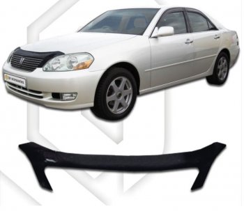 2 079 р. Дефлектор капота CA-Plastiс Toyota Mark 2 X110 седан дорестайлинг (2000-2002) (серия Classic черный, Без надписи)  с доставкой в г. Майкоп. Увеличить фотографию 2