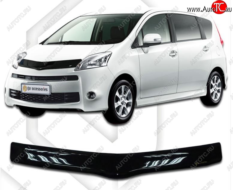 1 899 р. Дефлектор капота CA-Plastiс Toyota Passo Sette MPV (2008-2012) (Classic черный, Без надписи)  с доставкой в г. Майкоп