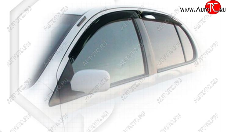 1 999 р. Дефлектора окон CA-Plastiс  Toyota Platz  рестайлинг (2002-2005) (Classic полупрозрачный, Без хром.молдинга)  с доставкой в г. Майкоп