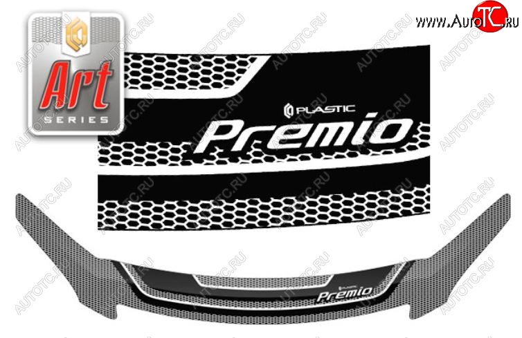 2 299 р. Дефлектор капота CA-Plastiс  Toyota Premio  T240 (2001-2007) дорестайлинг, рестайлинг (Серия Art серебро)  с доставкой в г. Майкоп