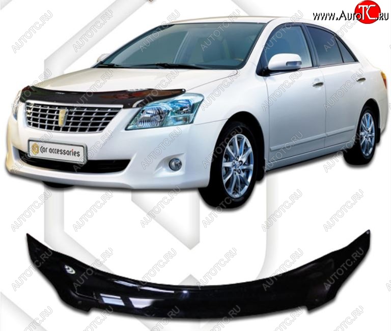 1 999 р. Дефлектор капота CA-Plastiс  Toyota Premio  T260 (2007-2016) дорестайлинг, 1-ый рестайлинг (Classic черный, Без надписи)  с доставкой в г. Майкоп