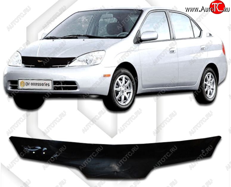 1 839 р. Дефлектор капота CA-Plastiс  Toyota Prius  XW10 (1997-2000) дорестайлинг (Classic черный, Без надписи)  с доставкой в г. Майкоп