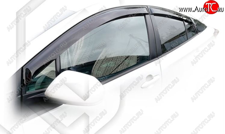 2 199 р. Дефлектора окон CA-Plastic Toyota Prius XW50 дорестайлинг (2015-2018) (Classic полупрозрачный, Без хром.молдинга)  с доставкой в г. Майкоп