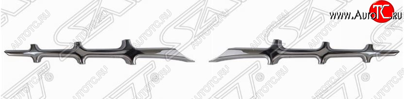 1 479 р. Декоративные элементы решетки радиатора SAT  Toyota Prius  XW30 (2009-2011) дорестайлинг (Хром)  с доставкой в г. Майкоп