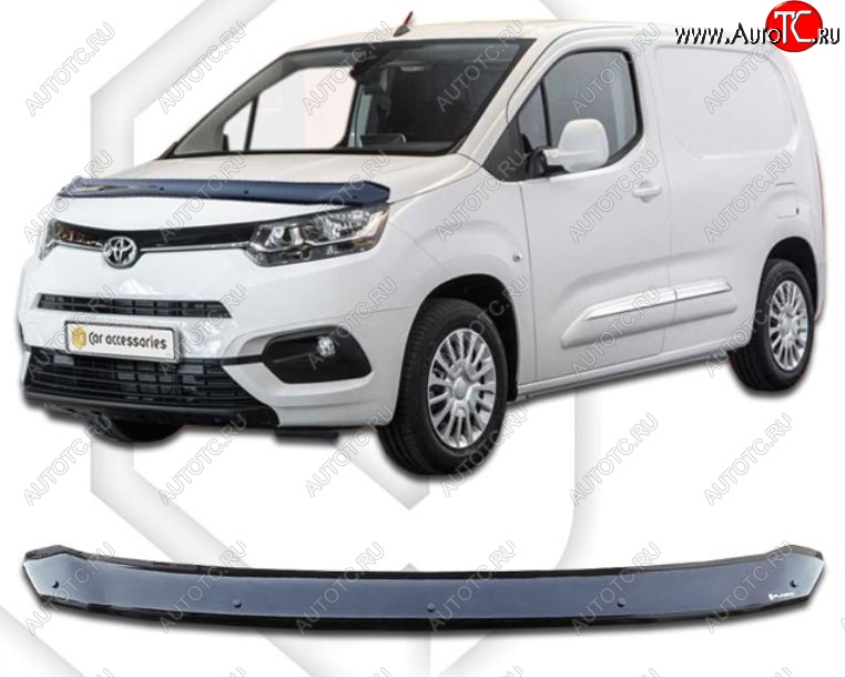 1 899 р. Дефлектор капота CA-Plastiс  Toyota ProAce  2 (2016-2025) (Classic черный, Без надписи)  с доставкой в г. Майкоп