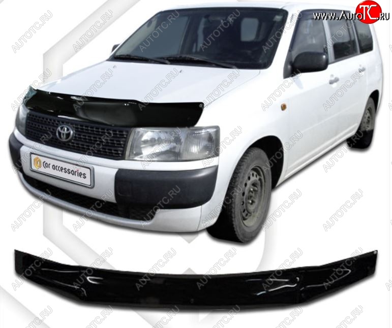 1 999 р. Дефлектор капота CA-Plastiс Toyota Probox (2002-2014) (Classic черный, Без надписи)  с доставкой в г. Майкоп