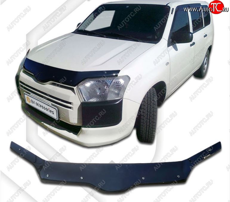 2 159 р. Дефлектор капота CA-Plastiс  Toyota Probox  рестайлинг (2014-2025) (Classic черный, Без надписи)  с доставкой в г. Майкоп
