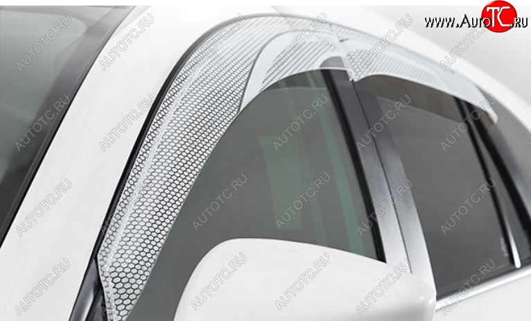 2 199 р. Дефлектор капота CA-Plastiс  Toyota Probox  рестайлинг (2014-2025) (Серия Art белая, Без хром.молдинга)  с доставкой в г. Майкоп