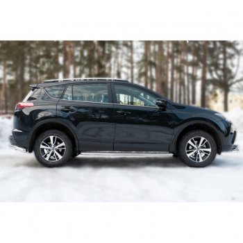 22 949 р. Пороги труба d42 с листом (Лист алюм,проф.сталь)(v2) SLITKOFF  Toyota RAV4  XA40 (2015-2019) 5 дв. рестайлинг  с доставкой в г. Майкоп. Увеличить фотографию 3