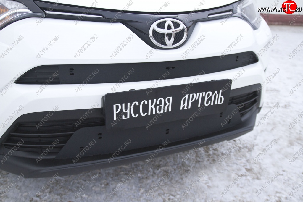 1 469 р. Зимняя заглушка решетки переднего бампера РА Toyota RAV4 XA40 5 дв. рестайлинг (2015-2019)  с доставкой в г. Майкоп