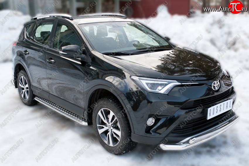 34 999 р. Широкая защита порогов с трубой диаметром 42 мм SLITKOFF v3 Toyota RAV4 XA40 5 дв. рестайлинг (2015-2019)  с доставкой в г. Майкоп