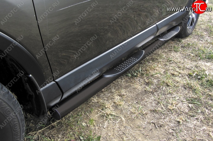 11 249 р. Защита порогов Slitkoff  Toyota RAV4  XA40 (2015-2019) 5 дв. рестайлинг (Цвет: серебристый)  с доставкой в г. Майкоп