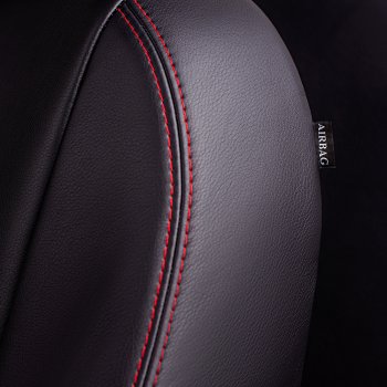 9 449 р. Чехлы для сидений Lord Autofashion Турин Ромб (экокожа) Toyota RAV4 XA40 5 дв. дорестайлинг (2012-2015) (Черный, вставка черная, строчка красная)  с доставкой в г. Майкоп. Увеличить фотографию 5