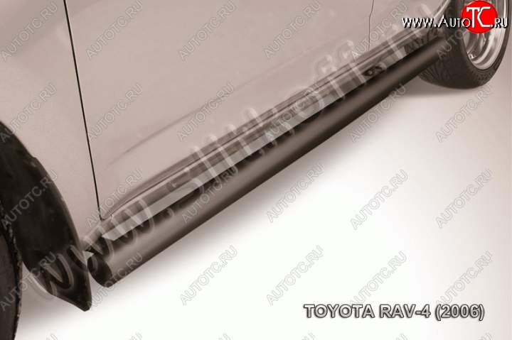 9 549 р. Защита порогов Slitkoff  Toyota RAV4  XA305 (2005-2009) 5 дв. дорестайлинг (Цвет: серебристый)  с доставкой в г. Майкоп