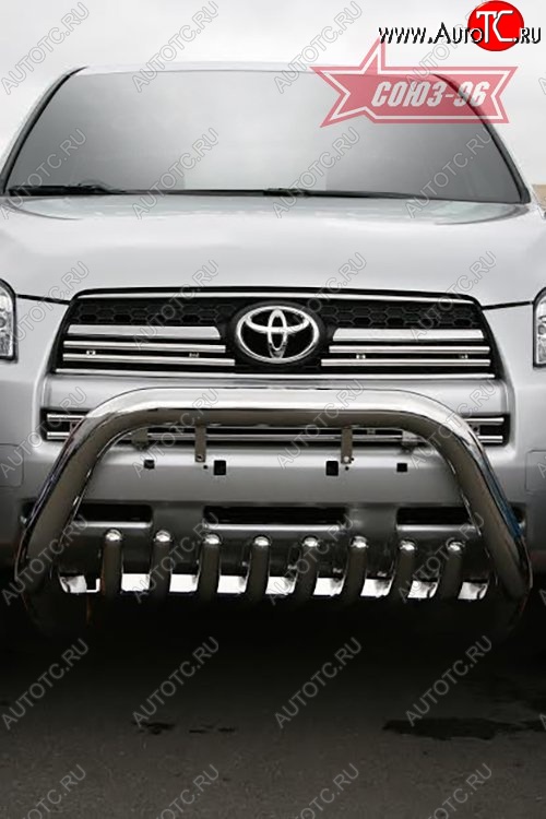 1 043 р. Защита переднего бампера Souz-96 (d76) Toyota RAV4 XA30 5 дв. 1-ый рестайлинг (2008-2010)  с доставкой в г. Майкоп