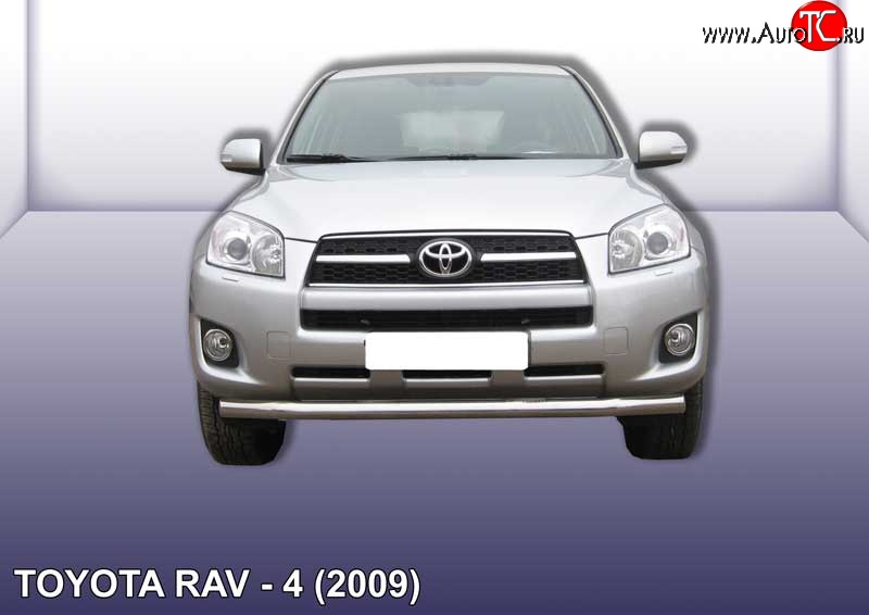 11 999 р. Одинарная защита переднего бампера диаметром 76 мм Slitkoff Toyota RAV4 XA30 5 дв. 1-ый рестайлинг (2008-2010) (Цвет: нержавеющая полированная сталь)  с доставкой в г. Майкоп