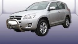 Усиленная низкая защита переднего бампера из трубы диаметром 76 мм Slitkoff Toyota RAV4  XA30 (2008-2010) 5 дв. 1-ый рестайлинг
