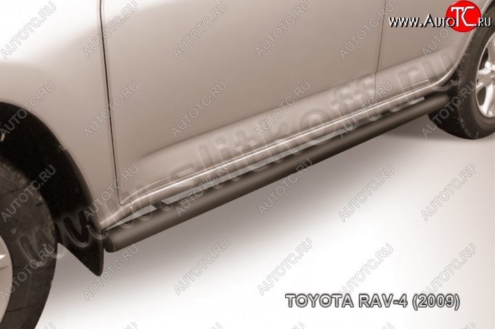 8 899 р. Защита порогов Slitkoff  Toyota RAV4  XA30 (2008-2010) 5 дв. 1-ый рестайлинг (Цвет: серебристый)  с доставкой в г. Майкоп