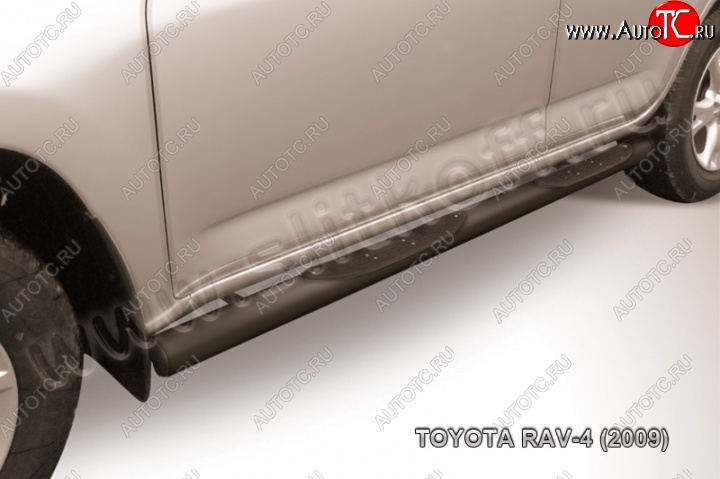 10 999 р. Защита порогов Slitkoff  Toyota RAV4  XA30 (2008-2010) 5 дв. 1-ый рестайлинг (Цвет: серебристый)  с доставкой в г. Майкоп