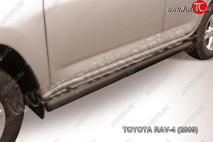 9 549 р. Защита порогов Slitkoff  Toyota RAV4  XA30 (2008-2010) 5 дв. 1-ый рестайлинг (Цвет: серебристый)  с доставкой в г. Майкоп