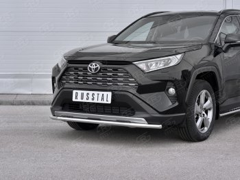 Защита переднего бампера (Ø42 мм, нержавейка) SLITKOFF Toyota RAV4  XA50 (2018-2025) 5 дв. дорестайлинг