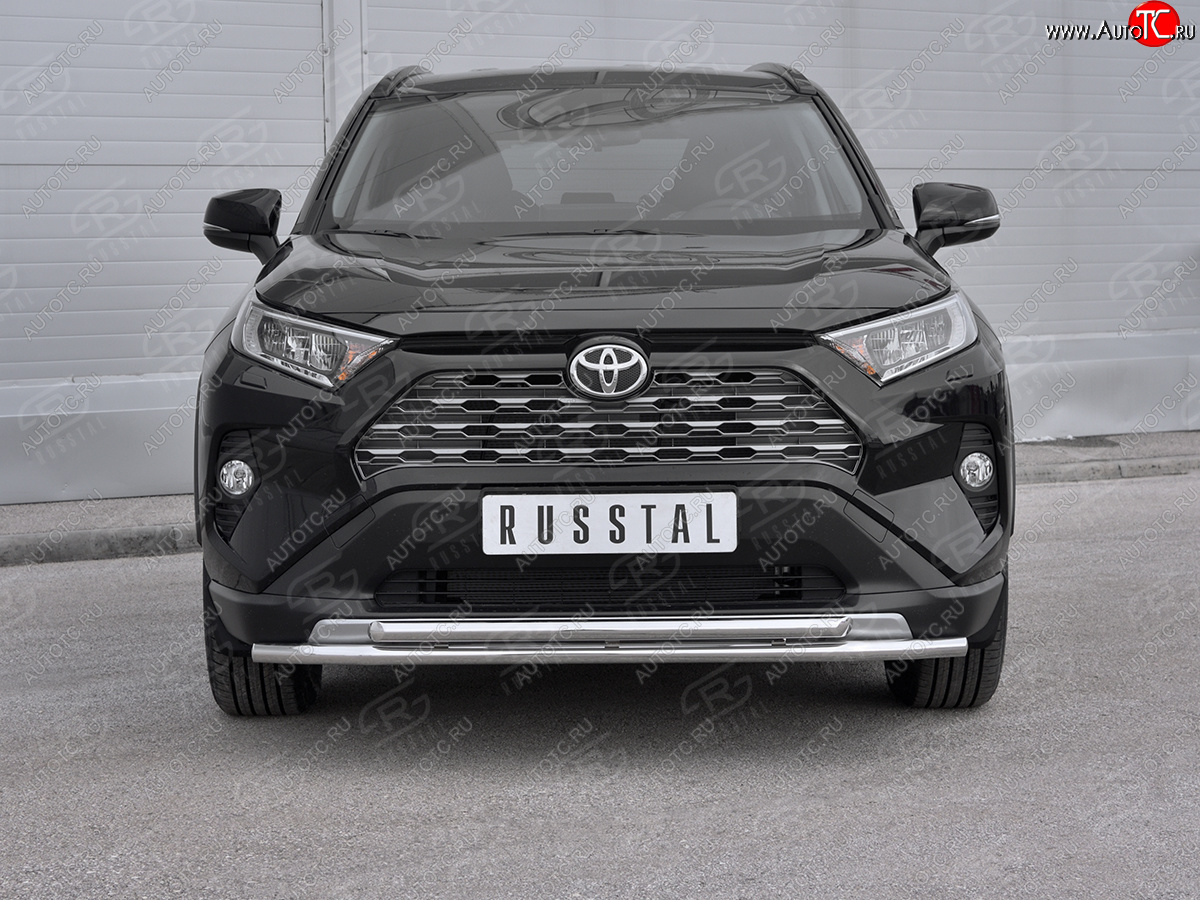 18 899 р. Защита переднего бампера (2 трубы Ø42 мм, нержавейка) SLITKOFF  Toyota RAV4  XA50 (2018-2025) 5 дв. дорестайлинг  с доставкой в г. Майкоп