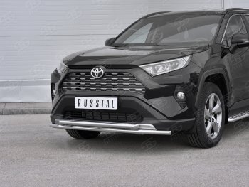 18 899 р. Защита переднего бампера (2 трубы Ø42 мм, нержавейка) SLITKOFF  Toyota RAV4  XA50 (2018-2025) 5 дв. дорестайлинг  с доставкой в г. Майкоп. Увеличить фотографию 3