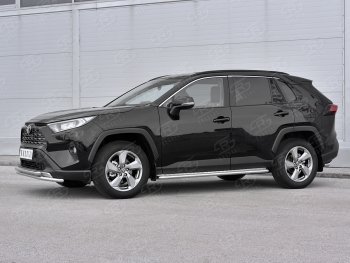 18 899 р. Защита переднего бампера (2 трубы Ø42 мм, нержавейка) SLITKOFF  Toyota RAV4  XA50 (2018-2025) 5 дв. дорестайлинг  с доставкой в г. Майкоп. Увеличить фотографию 2