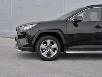 18 899 р. Защита переднего бампера (2 трубы Ø42 мм, нержавейка) SLITKOFF  Toyota RAV4  XA50 (2018-2025) 5 дв. дорестайлинг  с доставкой в г. Майкоп. Увеличить фотографию 4