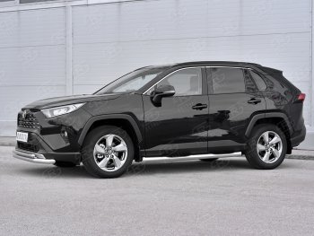 19 999 р. Защита переднего бампера (2 трубы Ø63 и 42 мм, нержавейка) SLITKOFF  Toyota RAV4  XA50 (2018-2025) 5 дв. дорестайлинг  с доставкой в г. Майкоп. Увеличить фотографию 3