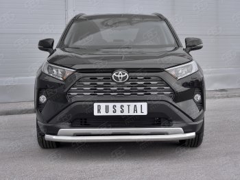 Защита переднего бампера (Ø63 мм, нержавейка) SLITKOFF Toyota RAV4  XA50 (2018-2025) 5 дв. дорестайлинг