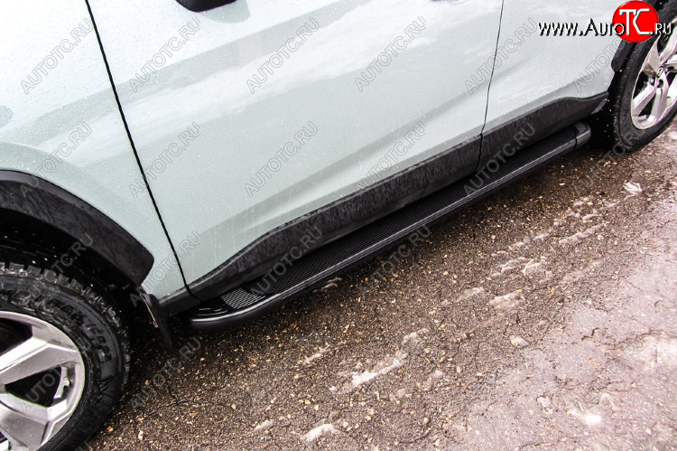 13 349 р. Пороги алюминиевые Slitkoff  Toyota RAV4  XA50 (2018-2025) 5 дв. дорестайлинг (Optima Black )  с доставкой в г. Майкоп