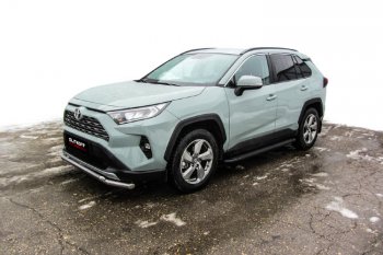 13 349 р. Пороги алюминиевые Slitkoff  Toyota RAV4  XA50 (2018-2025) 5 дв. дорестайлинг (Optima Black )  с доставкой в г. Майкоп. Увеличить фотографию 3