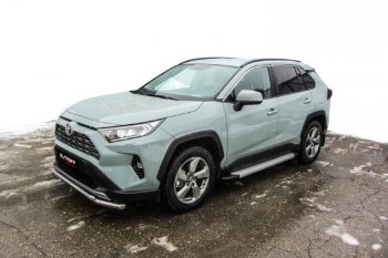 13 349 р. Пороги алюминиевые Slitkoff  Toyota RAV4  XA50 (2018-2025) 5 дв. дорестайлинг (Optima Silver)  с доставкой в г. Майкоп. Увеличить фотографию 3