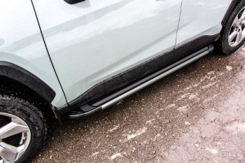 Пороги алюминиевые Luxe Black 1700 на Toyota RAV4  XA50 (2018-2025) 5 дв. дорестайлинг (Luxe Black)