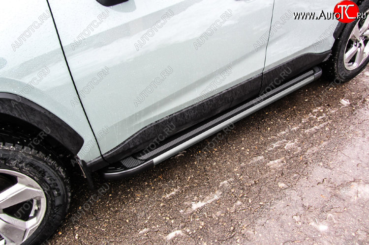 11 299 р. Пороги алюминиевые Luxe Black 1700 на  Toyota RAV4  XA50 (2018-2025) 5 дв. дорестайлинг (Luxe Black)  с доставкой в г. Майкоп