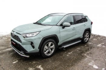 17 399 р. Пороги алюминиевые Slitkoff  Toyota RAV4  XA50 (2018-2025) 5 дв. дорестайлинг (Standart Silver)  с доставкой в г. Майкоп. Увеличить фотографию 2