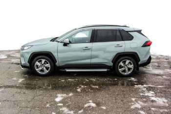 17 399 р. Пороги алюминиевые Slitkoff  Toyota RAV4  XA50 (2018-2025) 5 дв. дорестайлинг (Standart Silver)  с доставкой в г. Майкоп. Увеличить фотографию 3