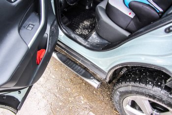 15 999 р. Защита порогов Slitkoff (Ø76 мм, с проступями)  Toyota RAV4  XA50 (2018-2025) 5 дв. дорестайлинг (Нержавейка)  с доставкой в г. Майкоп. Увеличить фотографию 2