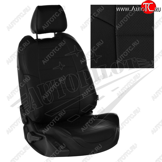 8 399 р. Чехлы сидений AUTOPILOT Экокожа (40/60 с подлокотником)  Toyota RAV4  XA50 (2018-2025) 5 дв. дорестайлинг (Черный + Черный)  с доставкой в г. Майкоп