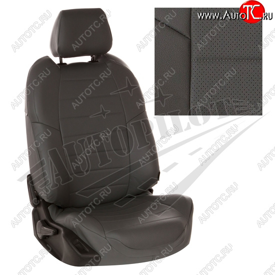 13 849 р. Чехлы сидений AUTOPILOT Экокожа (40/60 с подлокотником)  Toyota RAV4  XA50 (2018-2025) 5 дв. дорестайлинг (Темно серый + Темный серый)  с доставкой в г. Майкоп