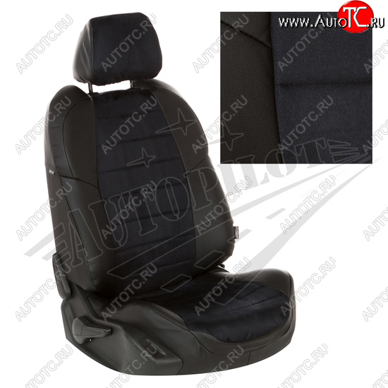 13 849 р. Чехлы сидений AUTOPILOT Алькантара (40/60, с вырезом под подлокотник)  Toyota RAV4  XA50 (2018-2025) 5 дв. дорестайлинг (Черный + Черный)  с доставкой в г. Майкоп