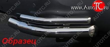1 043 р. Защита заднего бампера из двойных боковых уголков Souz-96 (d76/42) Toyota RAV4 XA30 5 дв. удлиненный 2-ой рестайлинг (2010-2013)  с доставкой в г. Майкоп