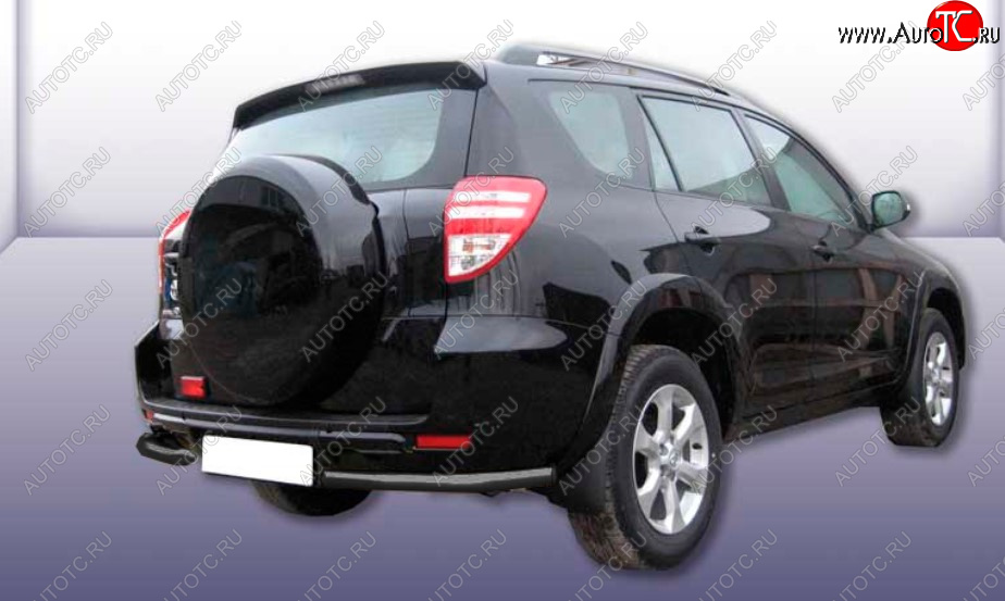 5 949 р. Защита заднего бампера Slitkoff (Ø 57 мм, уголки)  Toyota RAV4  XA30 (2009-2010) 5 дв. удлиненный 1-ый рестайлинг (Сталь с полимерным покрытием. Цвет: черный)  с доставкой в г. Майкоп