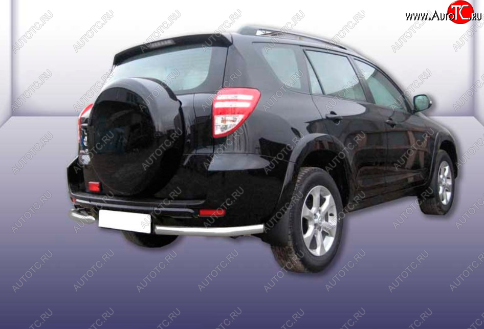 5 949 р. Защита заднего бампера Slitkoff (Ø 57 мм, уголки)  Toyota RAV4  XA30 (2009-2010) 5 дв. удлиненный 1-ый рестайлинг (Сталь с полимерным покрытием. Цвет: серебристый)  с доставкой в г. Майкоп